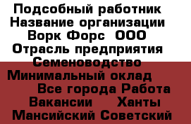 Подсобный работник › Название организации ­ Ворк Форс, ООО › Отрасль предприятия ­ Семеноводство › Минимальный оклад ­ 30 000 - Все города Работа » Вакансии   . Ханты-Мансийский,Советский г.